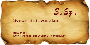 Svecz Szilveszter névjegykártya